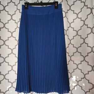 J. Crew Factory Cobalt Pleated Midi Skirt